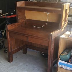 Cargo brand  (This End Up style) Desk w Lighted Hutch 