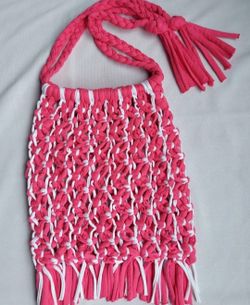 NET SHOULDER PINK TOTE BAG FROM EUROPE