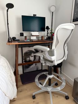 Standing Walnut Desk And chair