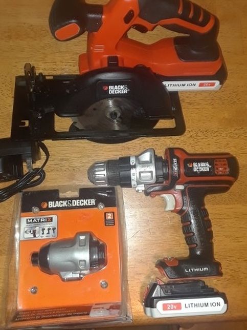 Black & Decker 20V 3 Tool Kit With Two Brand New Batteries And Charger