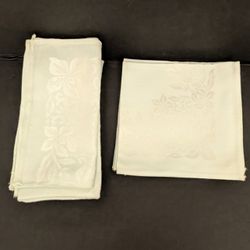 Napkins Mint Cloth Floral Set 10 Jacquard Napkins Unbranded