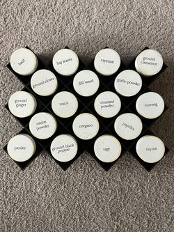 Vintage MCM Copco Lunge-brown Honeycomb 18 Jar Spice Rack