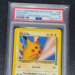 FS / NFT - POKEMON PSA 10 - 2001 PIKACHU POKEMON LEAGUE BLACK STAR PROMO #26