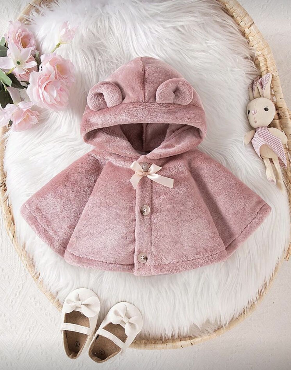 Adorable Baby Hooded Cape Coat