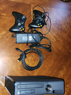 Microsoft Xbox 360 S Console with 2 Controllers, Power Supply and HDMI Cable