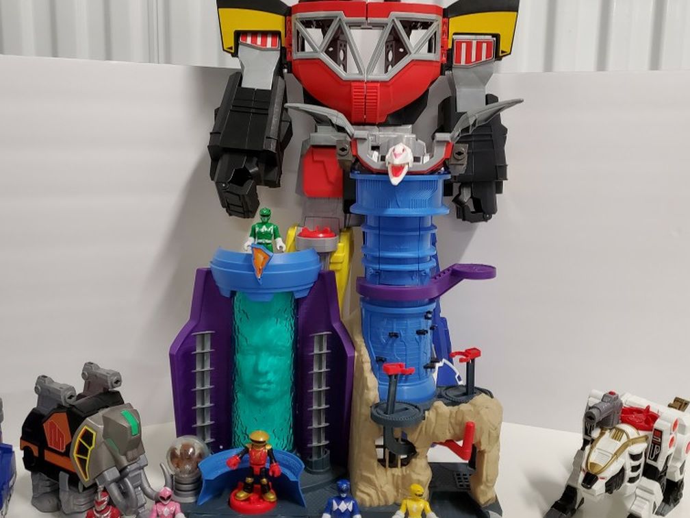 Imaginext Power Rangers Lot Of Megazords, Playset, & Figures