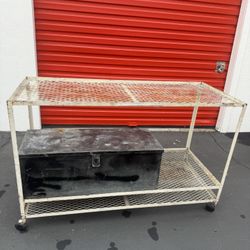 Heavy Duty Steel Rolling Work Table / Industrial Utility Cart 
