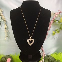 10K Gold Chain With Heart Pendant 