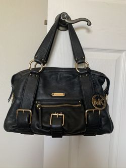 Michael Kors Black Shoulder Bag With Gold Zippers