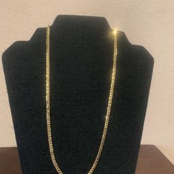 Gold Plated Sterling Silver 3.8mm 22 Inches Long Chain