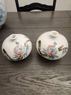 Pair of Small Japanese Porcelain Bud Vases