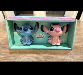 Disney Stitch & Angel Ceramic Salt & Pepper Shakers NEW