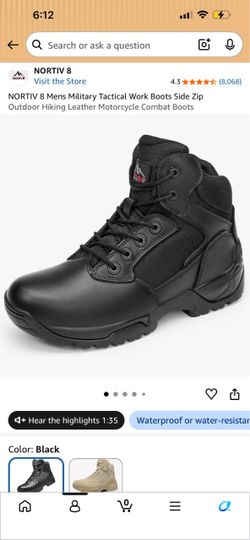 8.5 Mens Tactical Leather Work Boots