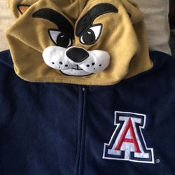 University of Arizona UA Wilbor Union Suit pajama adult Small Hoodie