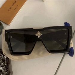 Louis Vuitton Z1578E Cyclone Shield Sunglasses Black LV Crystal Logo New w/ Box