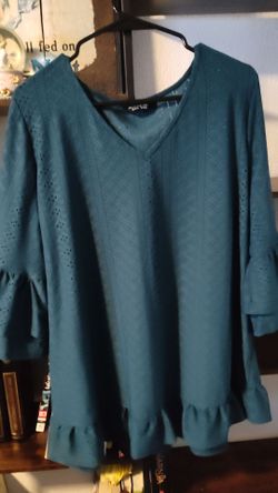 Blue Ruffle Shirt