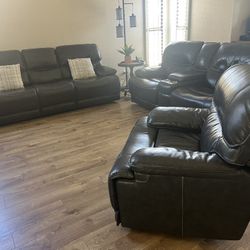 High End Leather Couch, Loveseat, Recliners