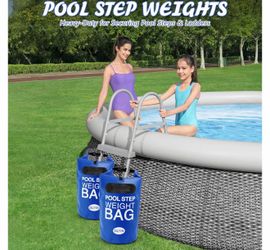Brand new (2) for $22 2 Pack 25L/75lb Universal Pool Step Weights 500D PVC Waterproof Swimming Pool Ladder Weights No Breaken Above Ground Pool Ladder