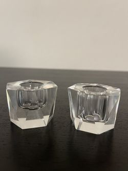** HEAVY GLASS CANDLEHOLDERS - HIGH QUALITY **