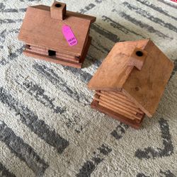 Wooden Birdhouse Candle Holders/ashtrays