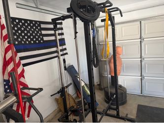 Smith machine with pull down system.