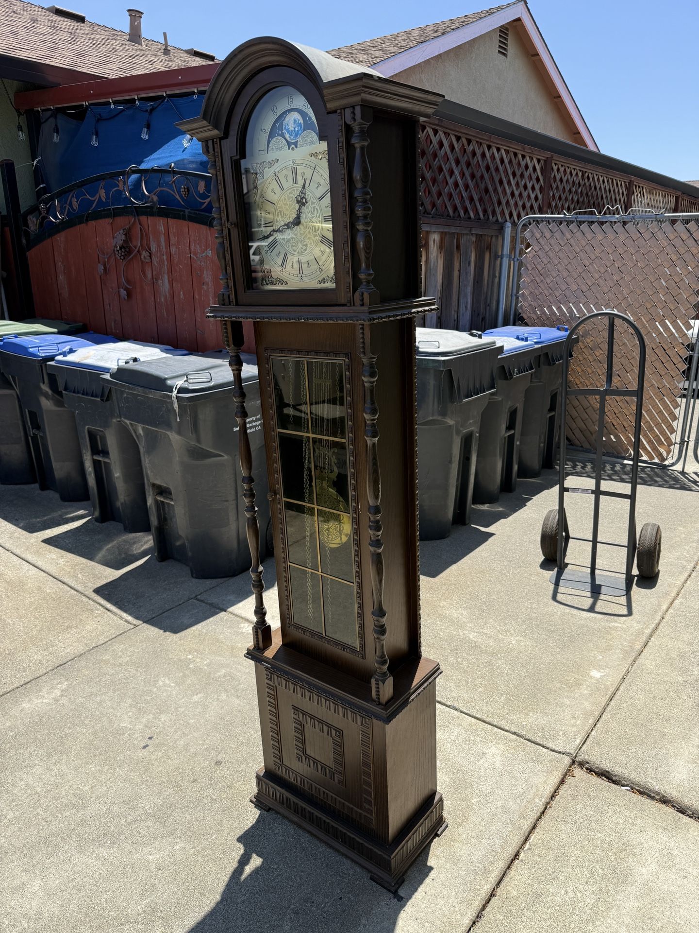 🕰️ Vintage DENCLOCKS Danish Grandfather Clock – Western Germany Mechanical Moon Phase