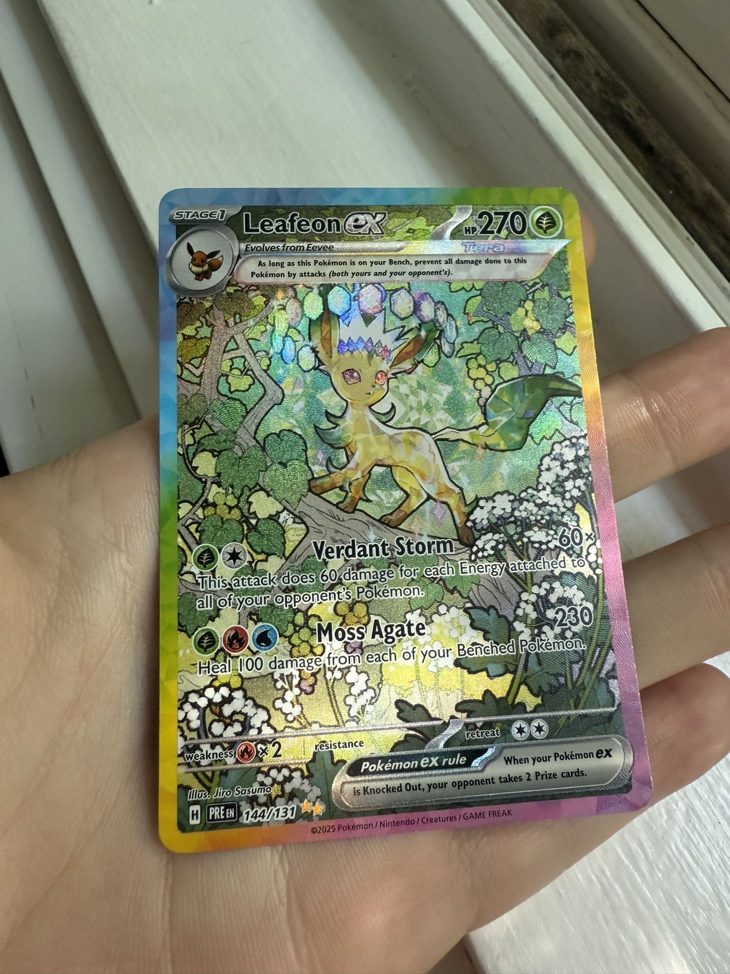 Pokemon Leafeon ex alt art SAR prismatic evolutions