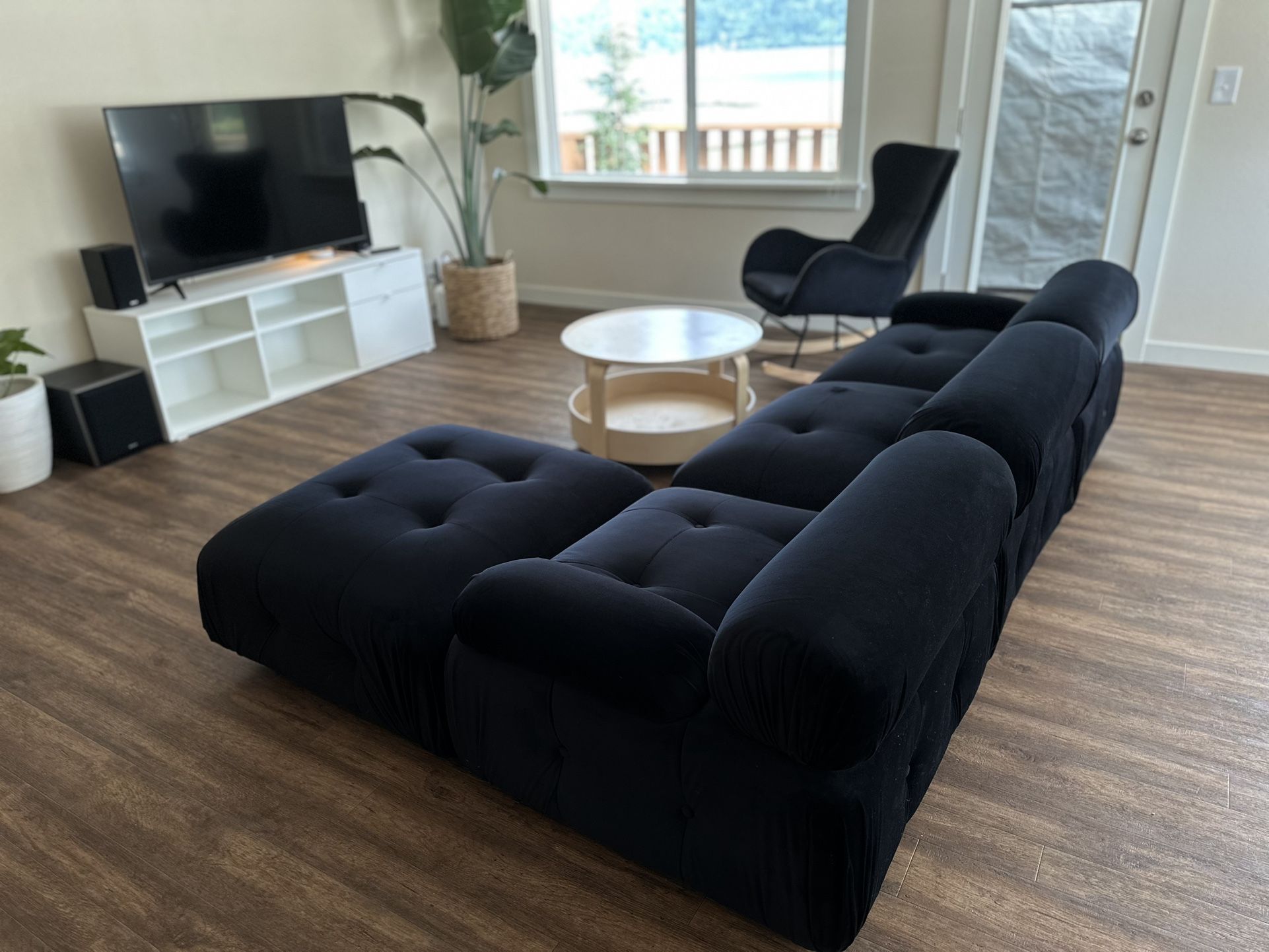 3 Seater Couch + Ottoman + Matching Rocking Chair