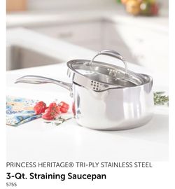 Princess House Olla de 3 qt. con tapa coladora