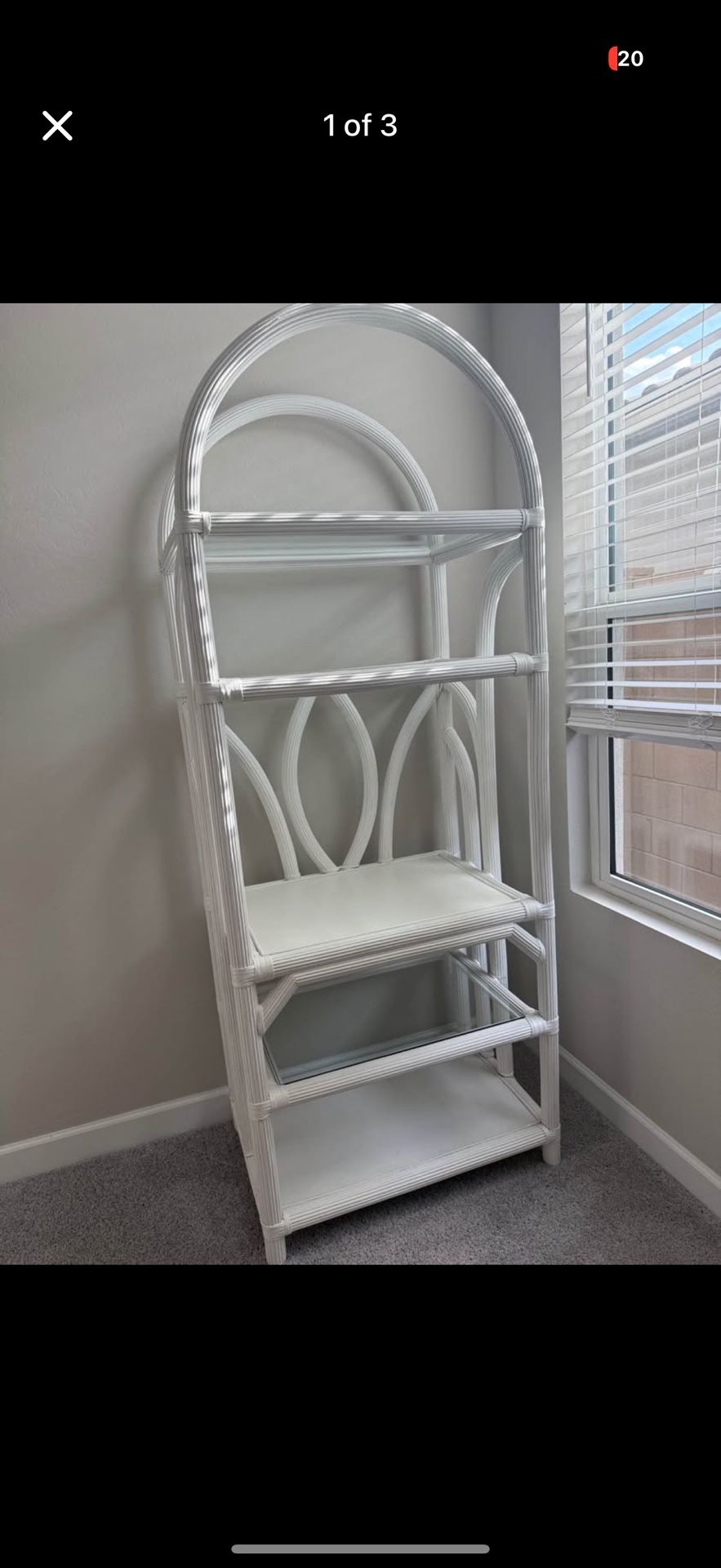 Boho White Book Case/ Shelf