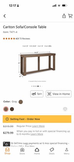 Cariton Sofa/Console Table ( ASHLEY)