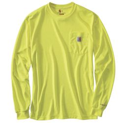 Carhartt Personal Protective Regular Small Brite Lime Polyester Long-Sleeve T-Shirt