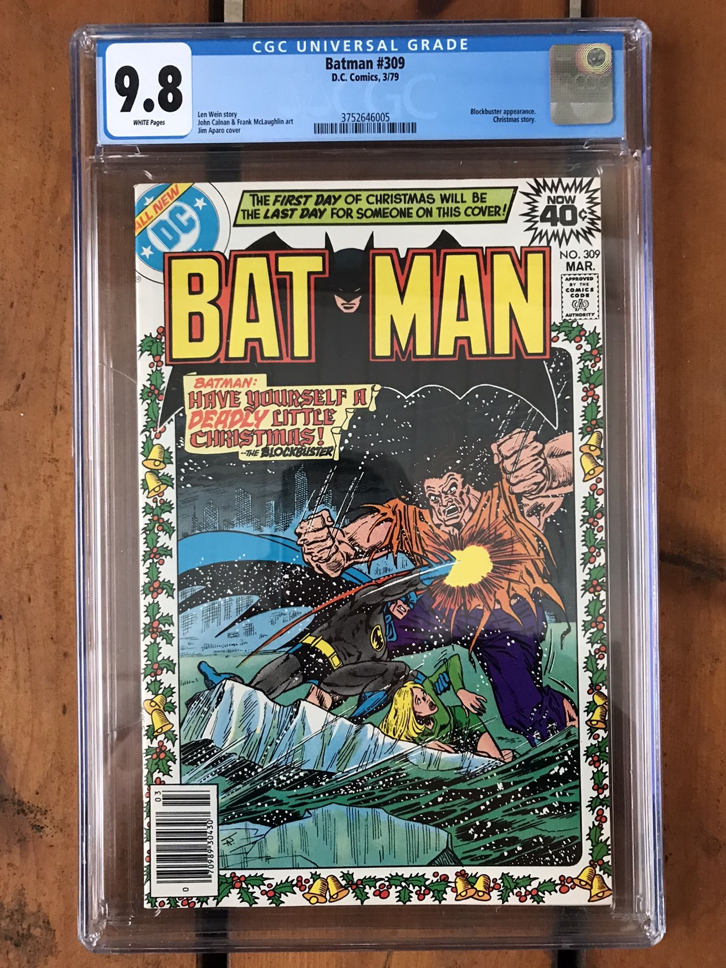 Batman #309 (1979) CGC 9.8 — White pages; Jim Aparo Christmas cover and story