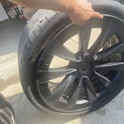 Tesla Staggered 22”  Rim Set + Bonus Brake Caliper Covers