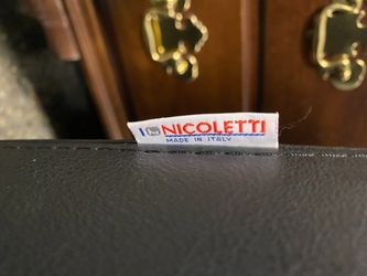 NICOLETTI Black Leather Modern Sofa