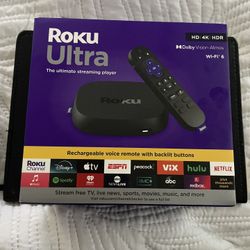 Roku Ultra 4K Streaming Device w/ Voice Remote Pro – Brand New!
