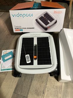 Solar Pool Skimmer Robot, Automatic Pool Surface Skimmer Cleaner, Dual Mode Solar Powered Pool Skimmer with Obstacle Avoidance, Day & Night Cleaning f