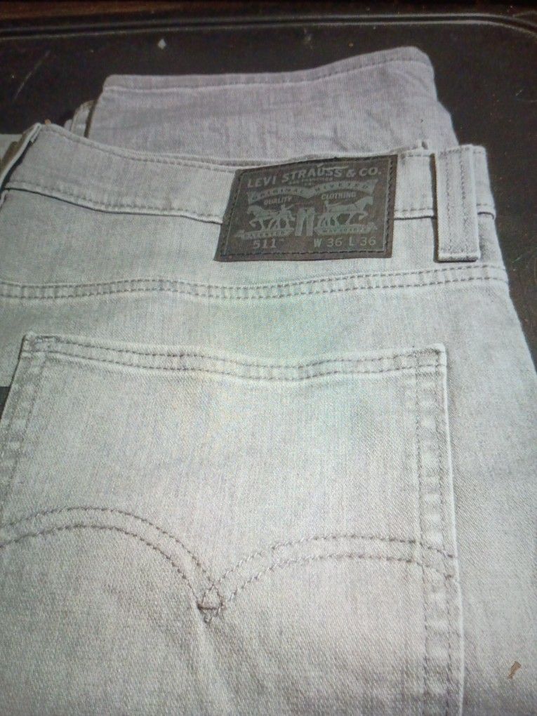LEVI STRAUSS & CO. STYLE 511 W36. L36 GREY