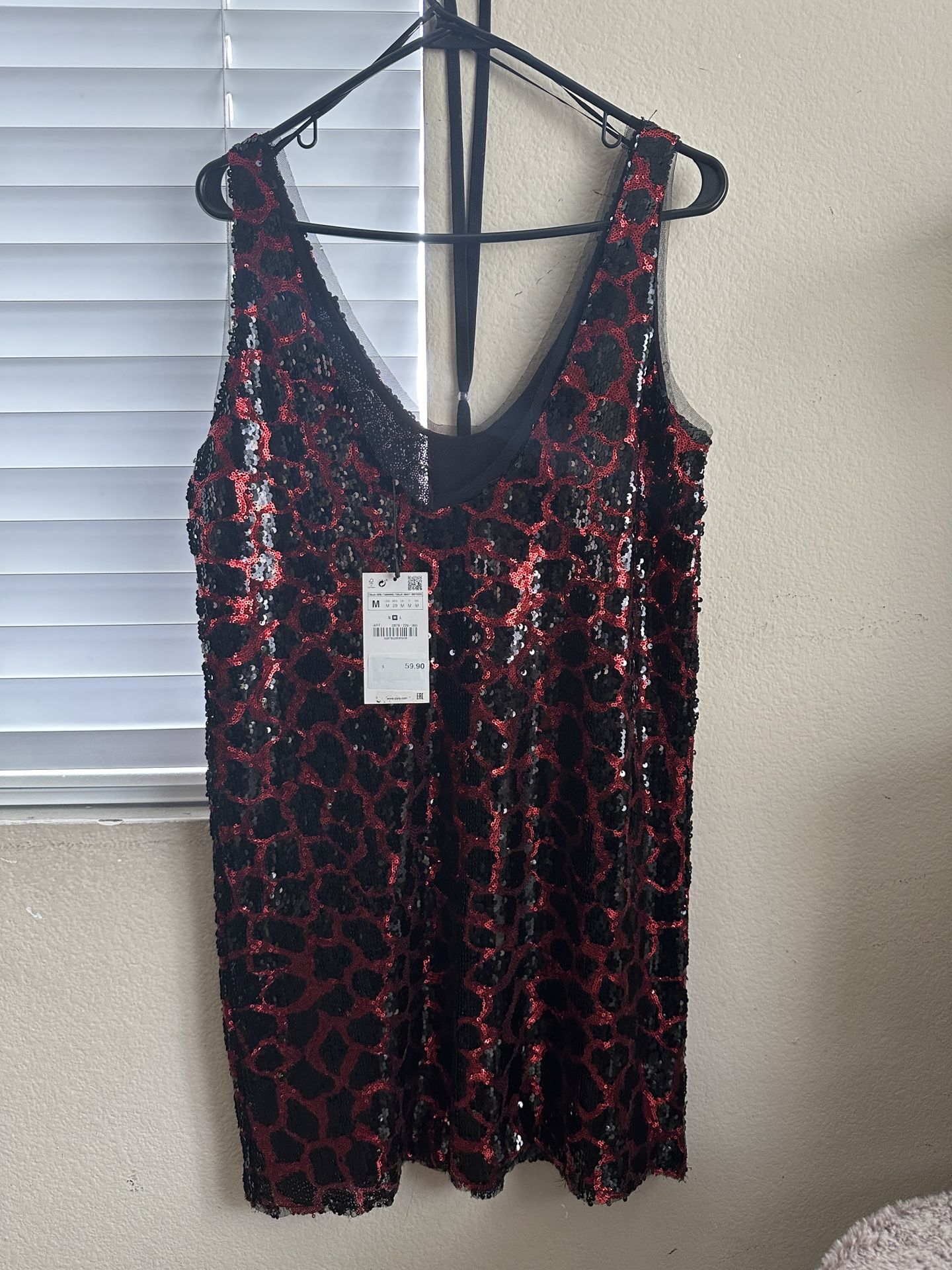Red& Black Sequined Dress