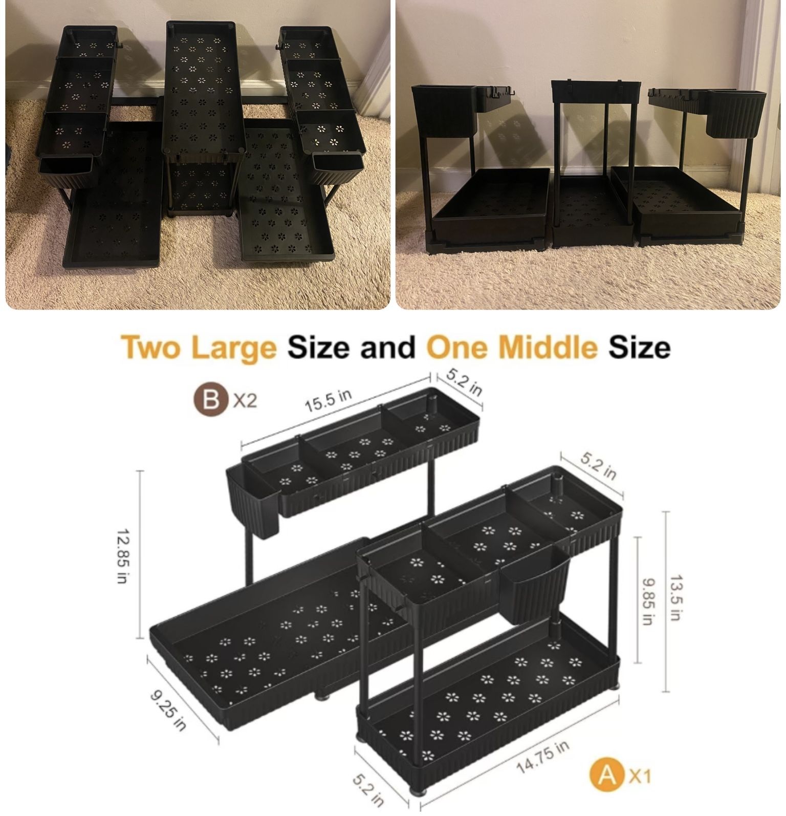 3-PC Under The Sink Organizers $20
