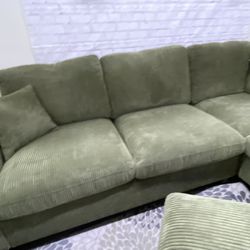 New Sealed Mid Century Modern Cord Sectional With free Ottoman Was $1399.  Now $750 Delivered To The Desert  3 Left 