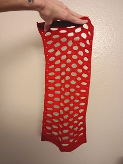 Red Fishnet soft Fabric one piece women's wear