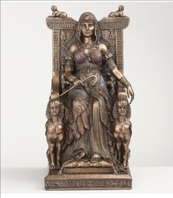 9" Egyptian Queen Sitting in Throne Statue