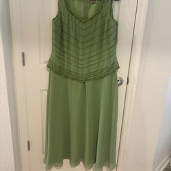 Midnight Velvet Olive Green Dress with sequins and Shaw