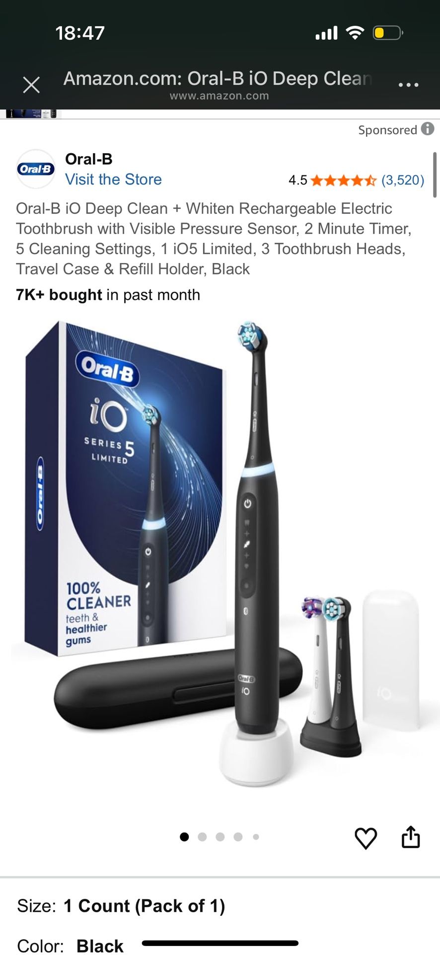 Oral B Io5 Electric Toothbrush New