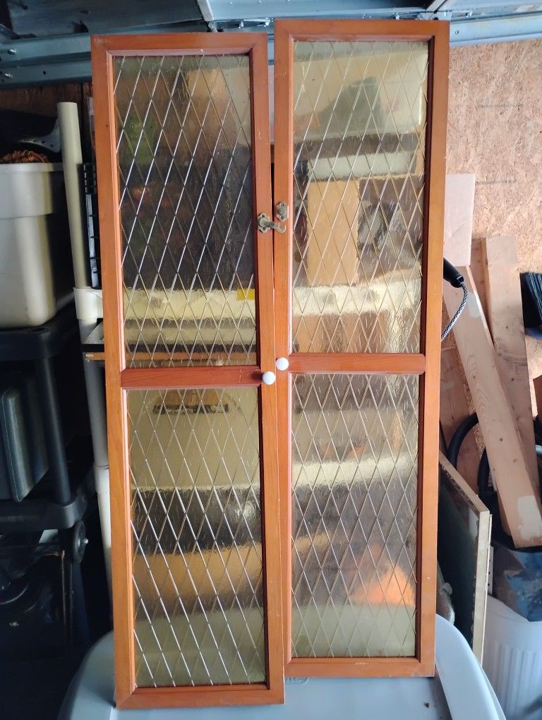 Antique Yellow Glass Windows/Shutters