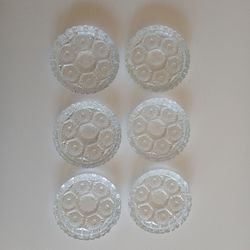 Set of 6 Italian Pressed Glass Vintage Ashtray Coaster Trinket Holder