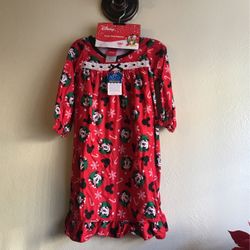 Mickey Mouse Girls Christmas Sleeping Gown Pajamas Size