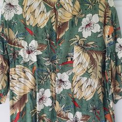 Mens L fun Summer Button  Down Shirt