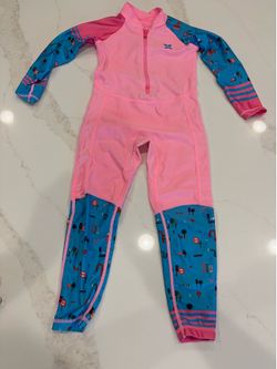 DIVE & SAIL  Type: Kids One Piece Long Sleeve Swimsuit Rash Guard Size : M